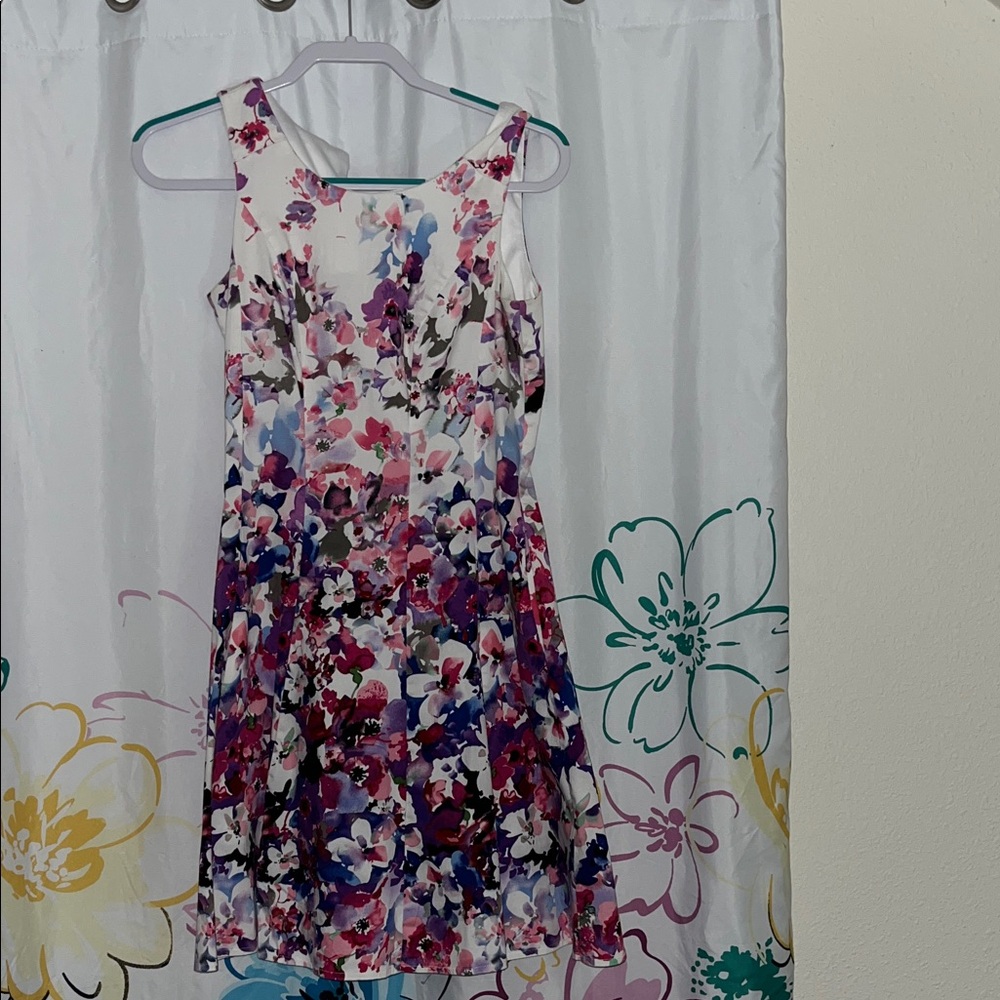 New York & Company Cream Fit and Flare Sundress